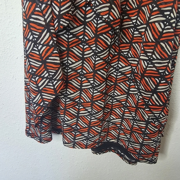 Worthington Top Womens Large Sleeveless Tank Flowy Lined Black Orange Blouse - Picture 3 of 10